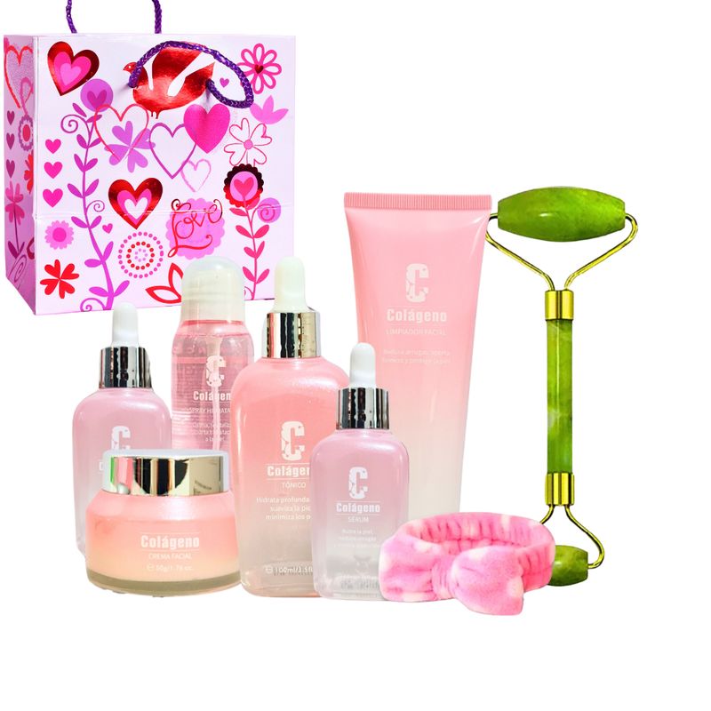 FLAMENCO - Kit Colágeno Cuidado Dela Piel Tónico serum limpiador Regalo