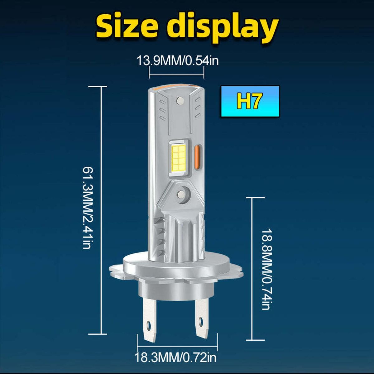GENERICO - Ampolleta Turbo Led H7  8000lm  6500k Canbus