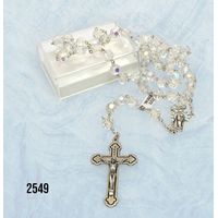 Rosario Católico de Cristal. 7mm. Hecho en Italia.