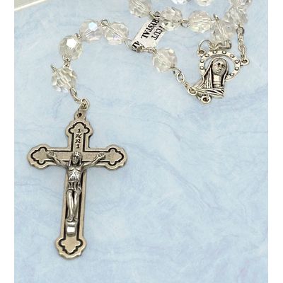 Imagen 2 del producto Rosario Católico de Cristal. 7mm. Hecho en Italia.