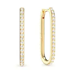 BLOOM CRYSTAL - Argollas Rectangulares y versátil con Cristal de Austria
