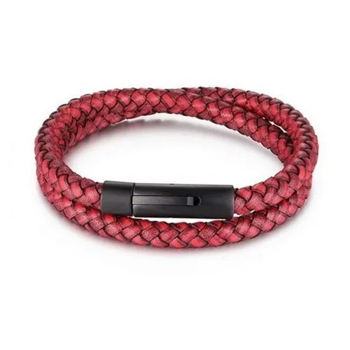 ROYAL - Pulsera De Hombre Mujer De Cuero Rojo Doble Giro Elegante Royal Madriz
