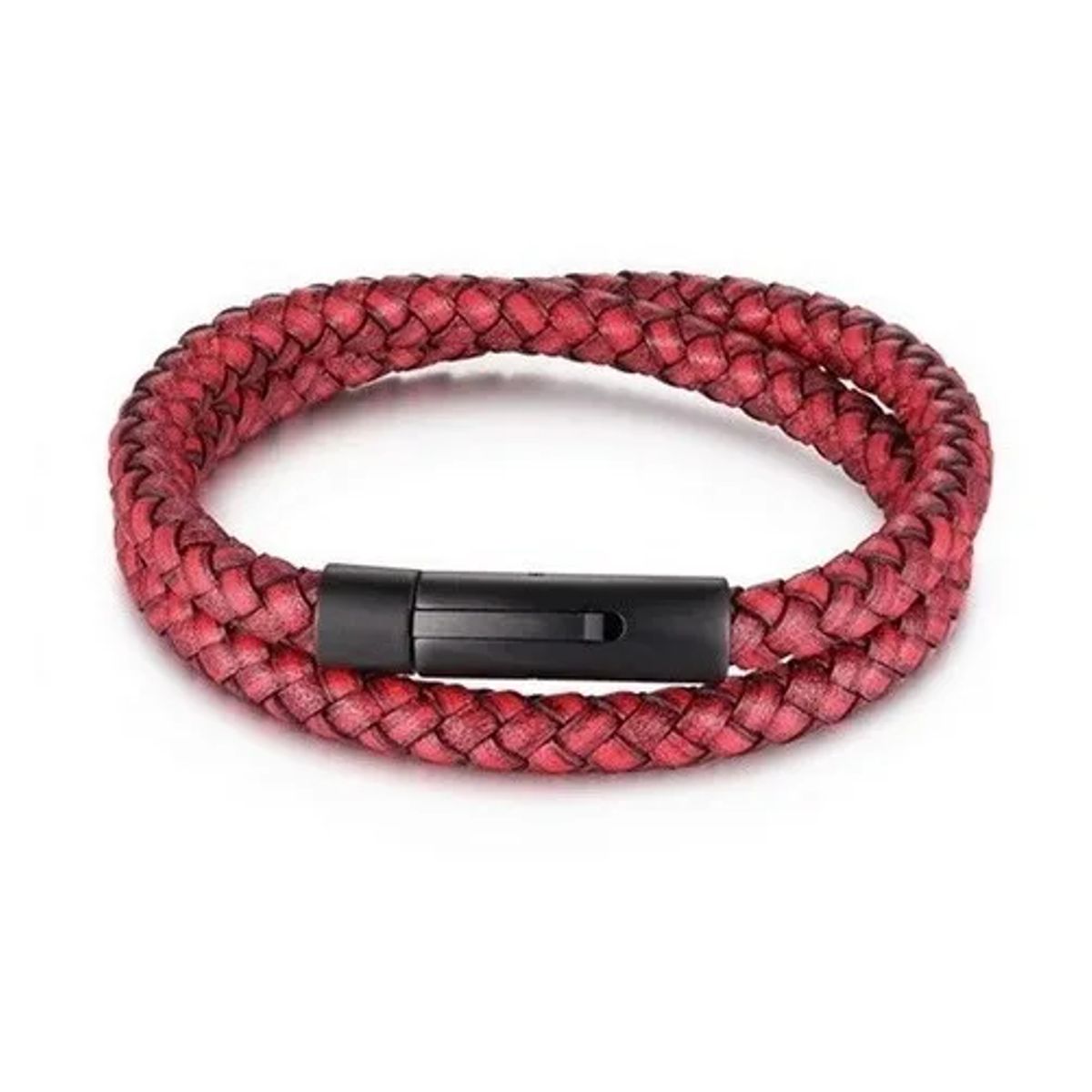 ROYAL - Pulsera De Hombre Mujer De Cuero Rojo Doble Giro Elegante Royal Madriz