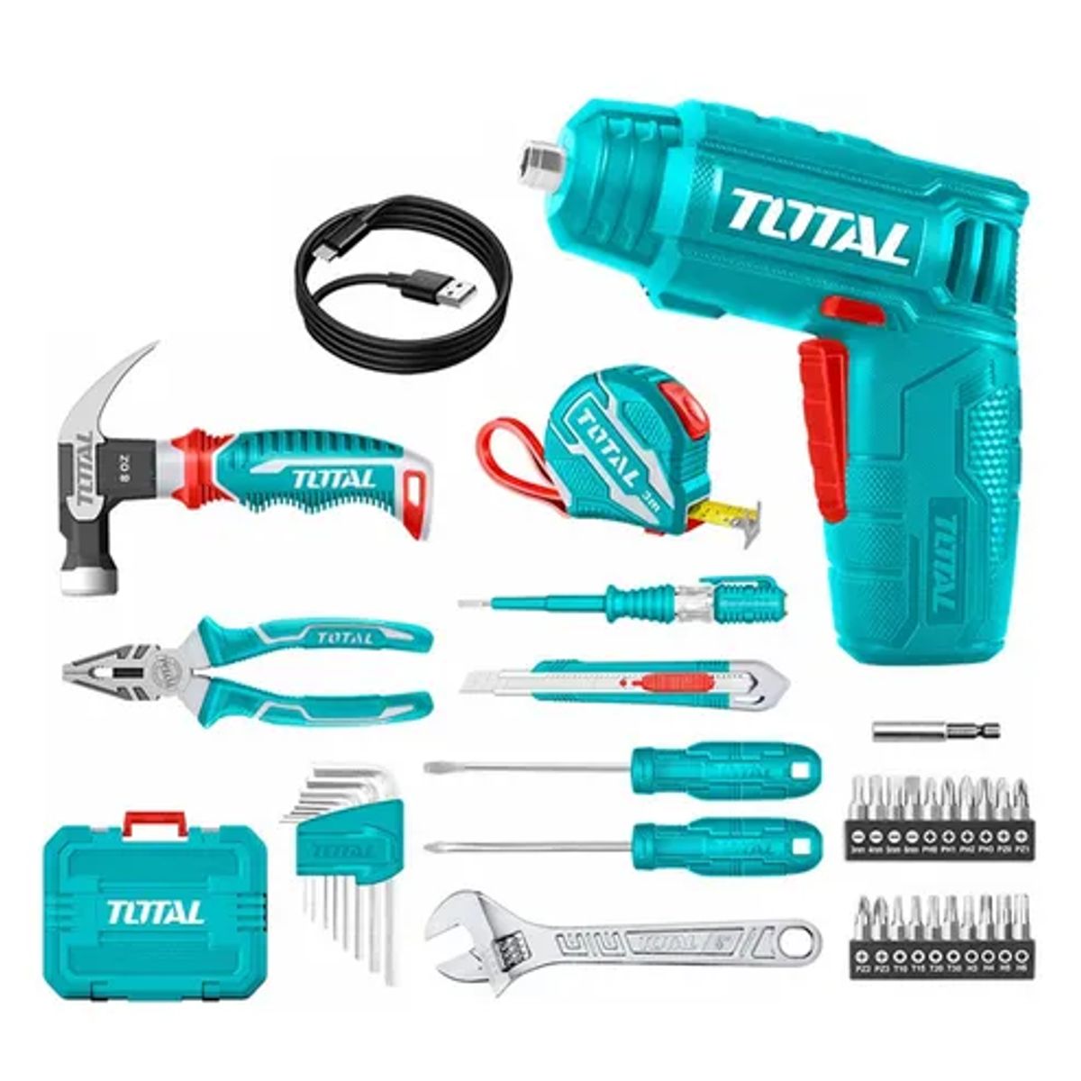 TOTAL TOOLS - Kit Maleta Herramientas Manuales 38 Pcs Total Thkthp10386.