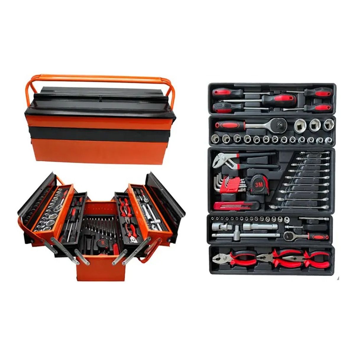 GENERICO - Caja Herramientas 168 Piezas Llaves Hexagonales Dados