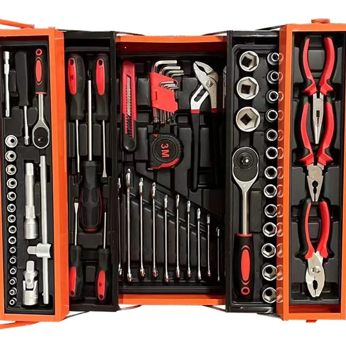 GENERICO - Caja Herramientas 168 Piezas Llaves Hexagonales Dados