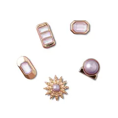 CROCS - Jibbitz Accesorios Dorados Blanco Pack 5