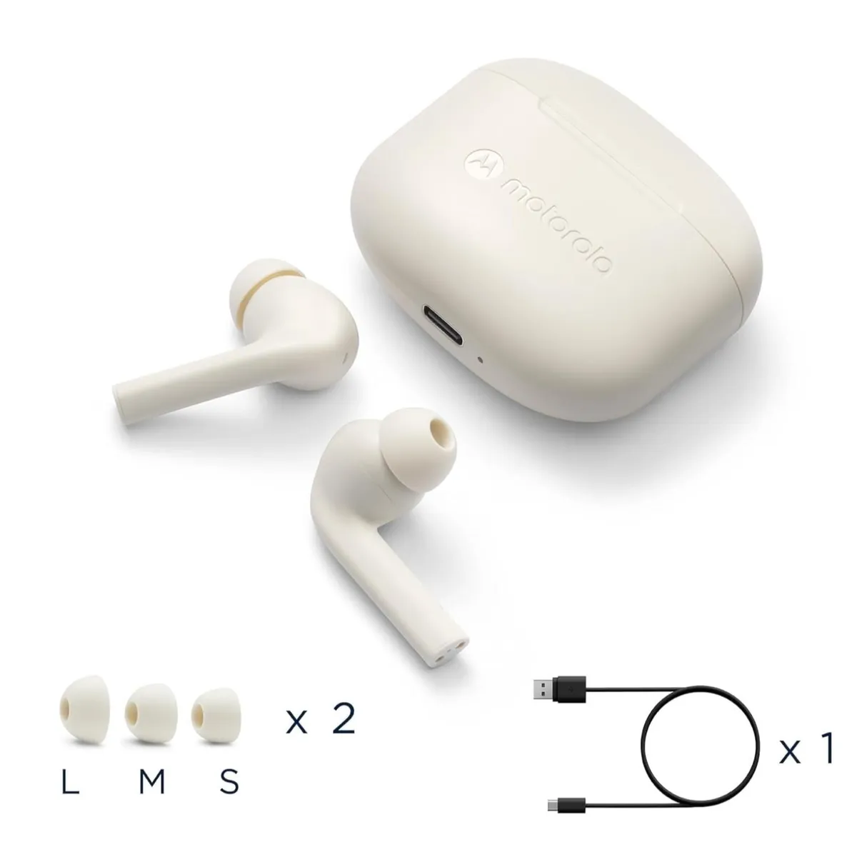 MOTOROLA - Audifonos Bluetooth TW IPX4 Recargables Moto Buds 065 Blanco