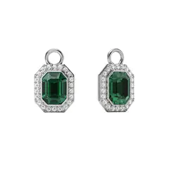 BLOOM CRYSTAL - Charms Octagon Halo Elegancia Cristal de Austria Verde Esmeralda