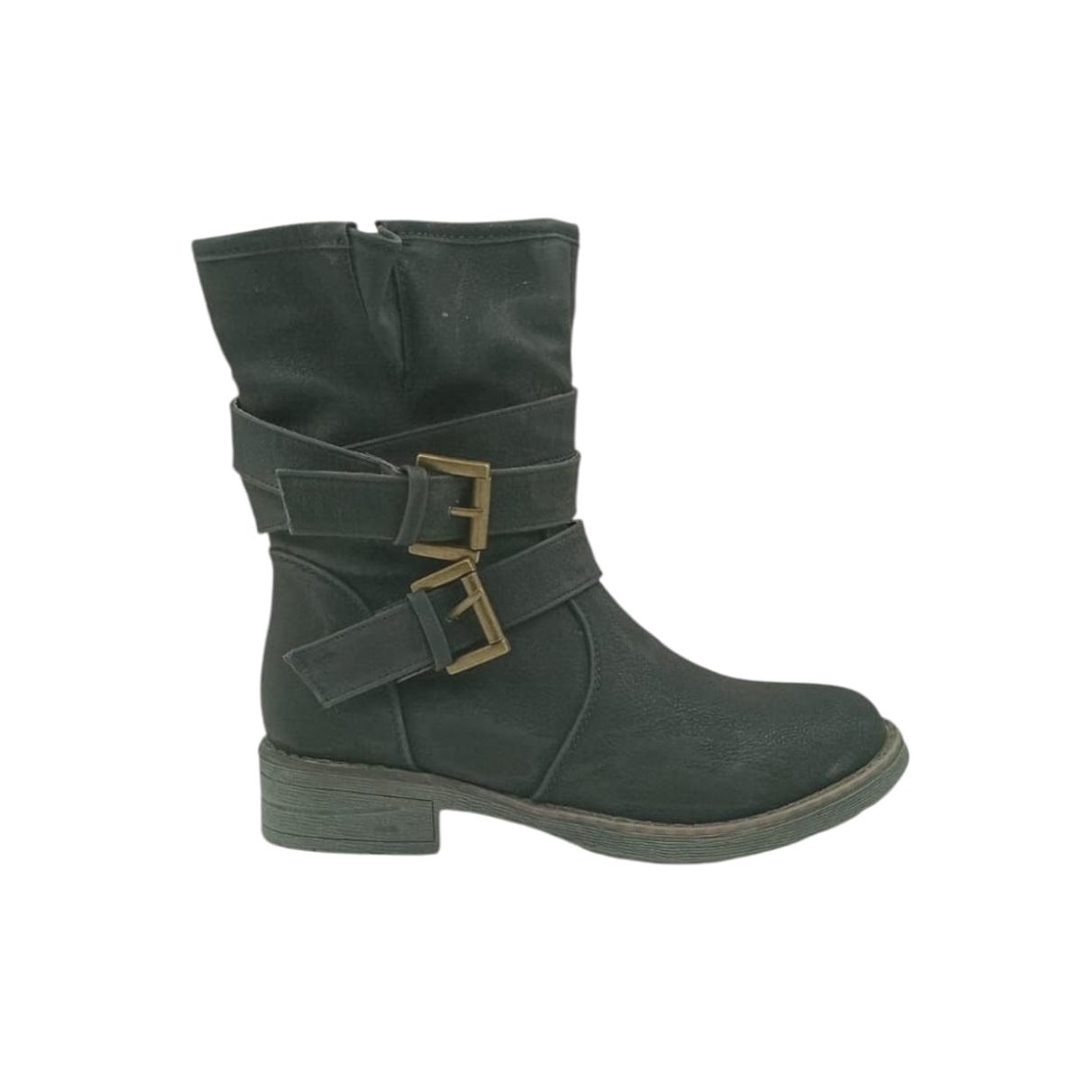 HERIEL - Bota Negra Taco Bajo Mujer