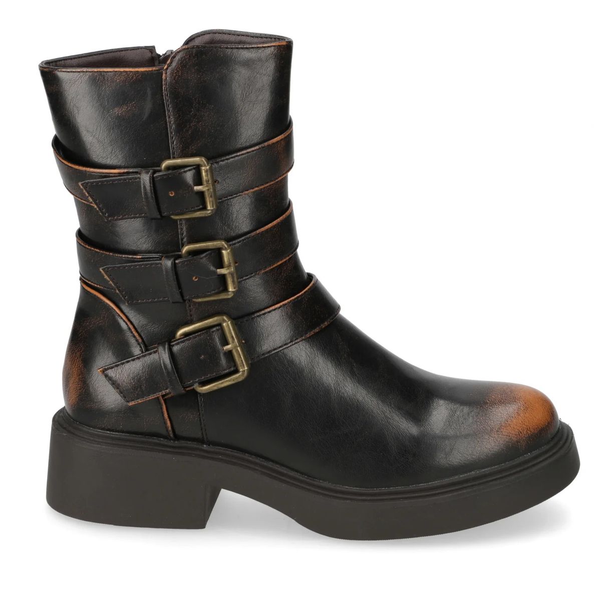 NEW WALK - Bota Mujer Taco Ancho 3 cm Café