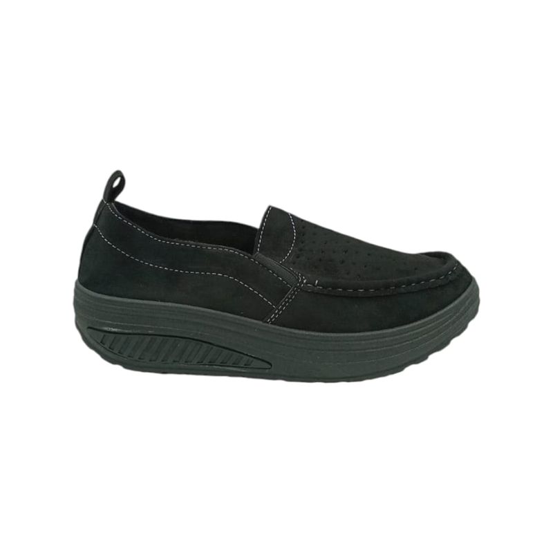 HERIEL - Mocasín Negro Plataforma Mujer
