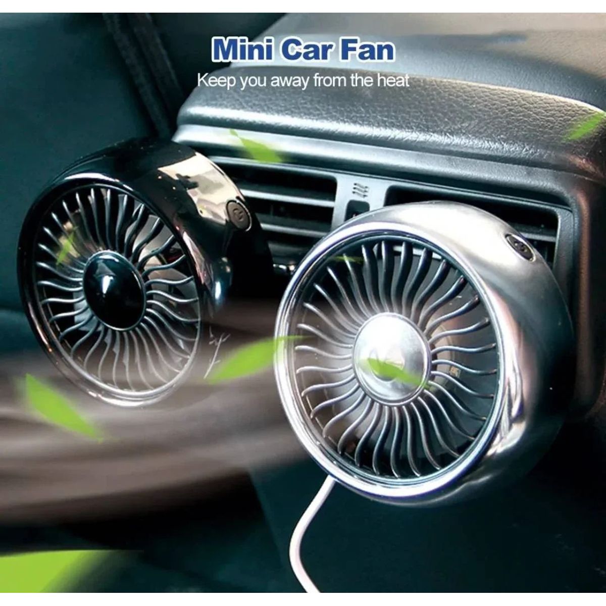 GENERICO - MINI VENTILADOR USB VEHICULO 3 VELOCIDADES