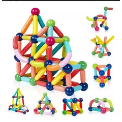 GENERICO - Juguete Barras Magnético Armable De 64 Pcs