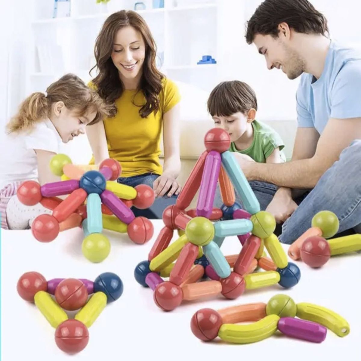 GENERICO - Juguete Barras Magnético Armable De 64 Pcs