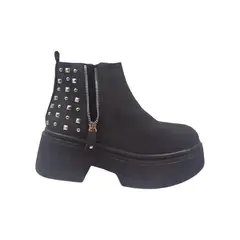 HERIEL - Botín Negro Tachas Plataforma Mujer