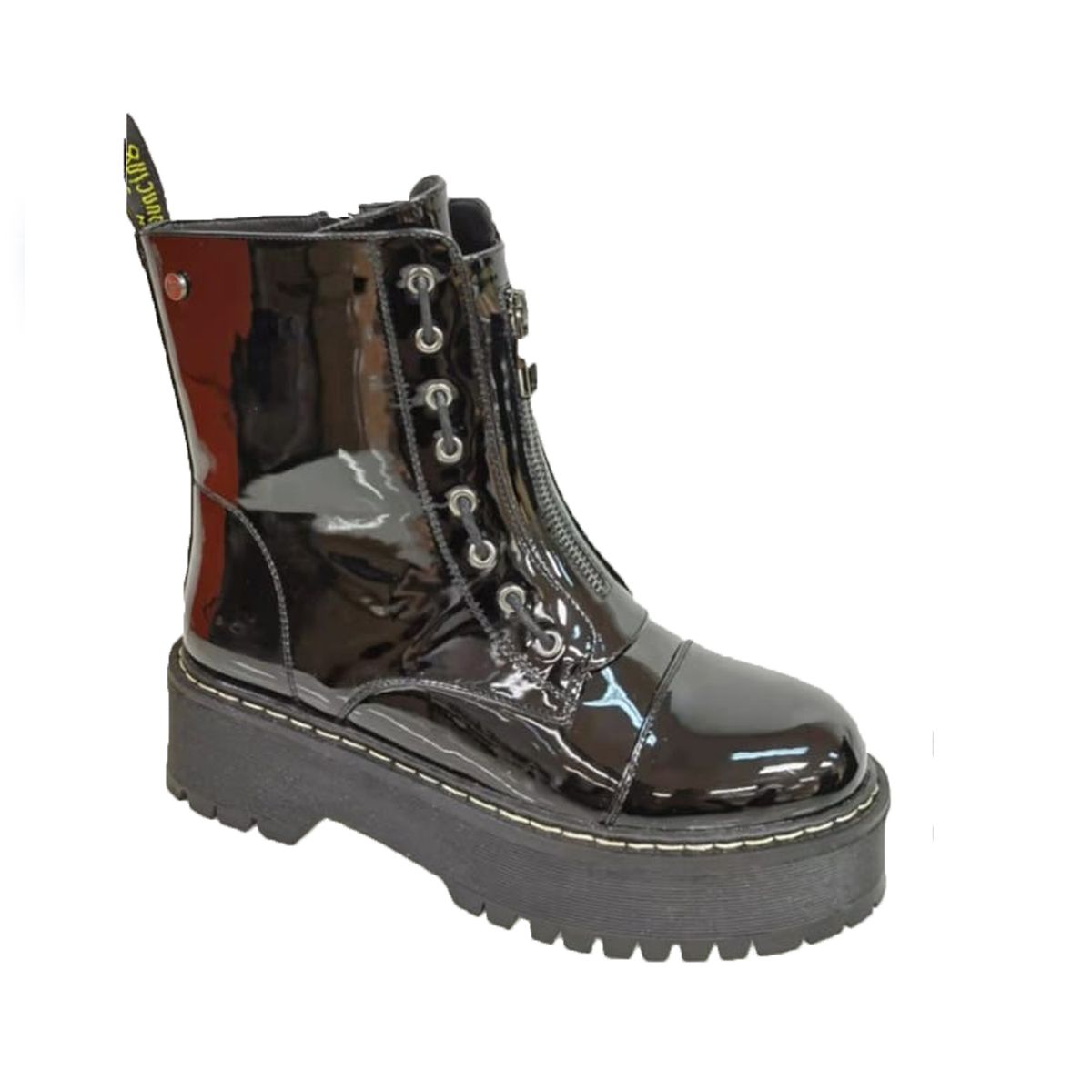 HERIEL - Botín Negro Charol Plataforma