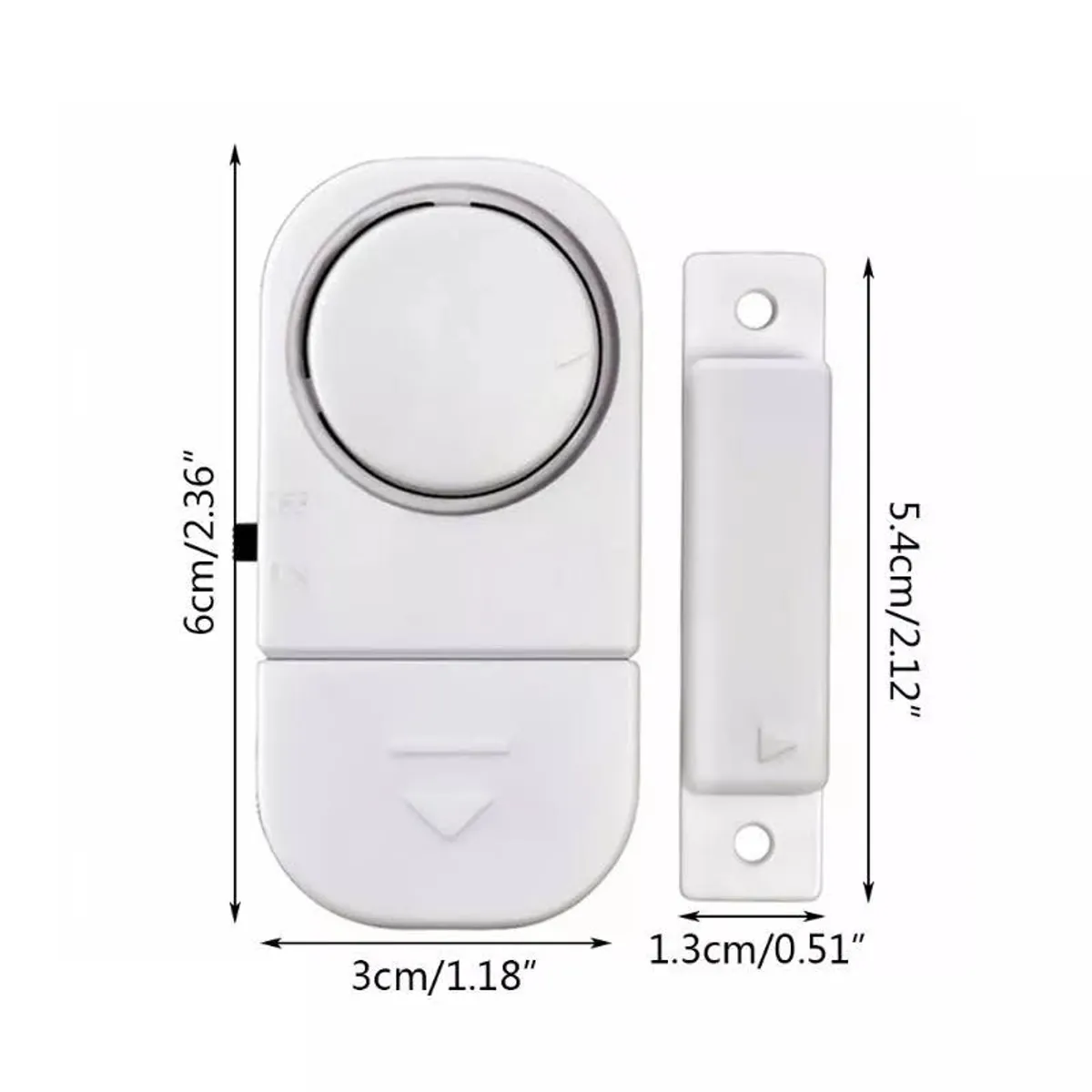 GENERICO - Pack X5 Alarma Sensor Magnetico Para Puertas Y Ventanas