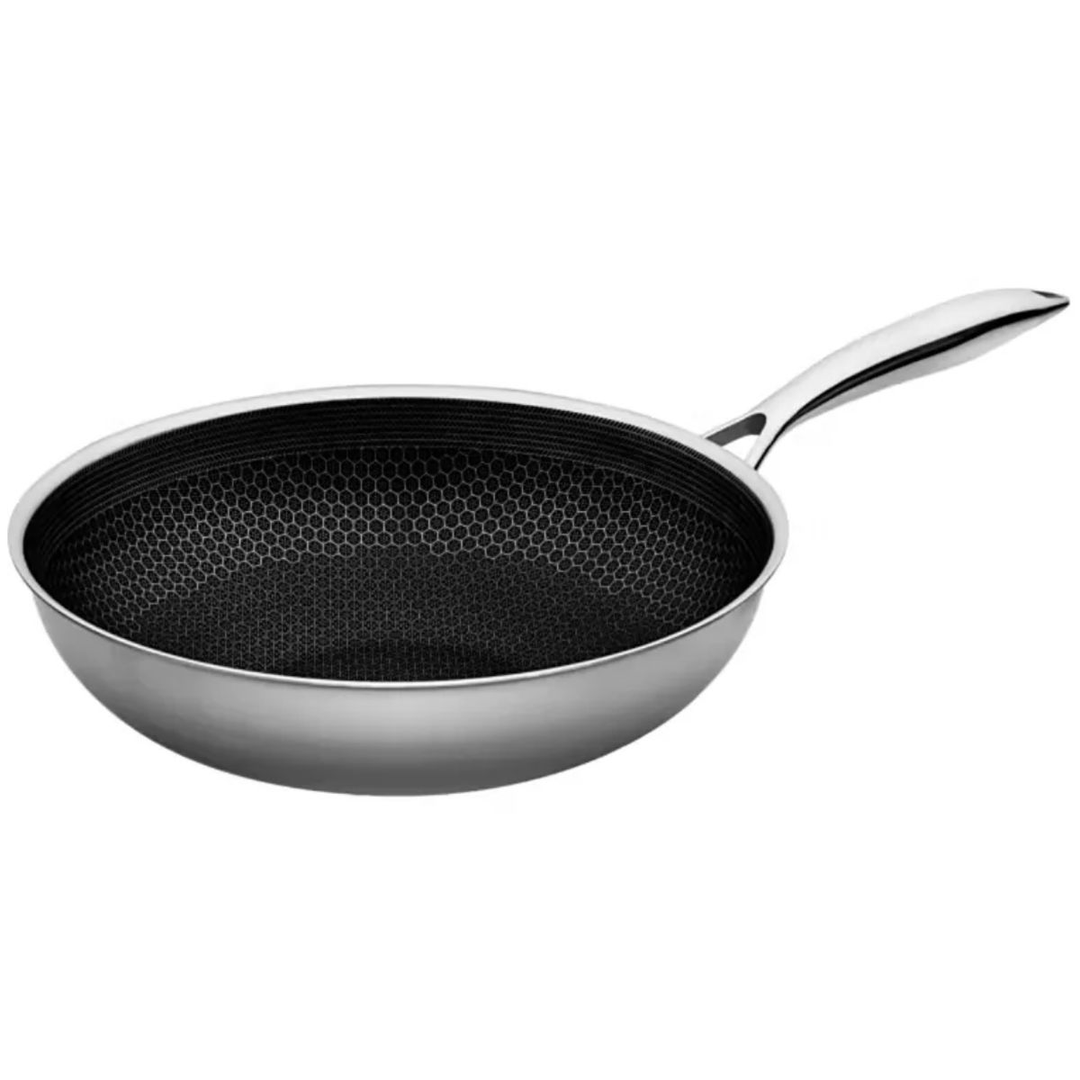 LUGANO - Wok Acero Inoxidable Bee 30 cm Lugano