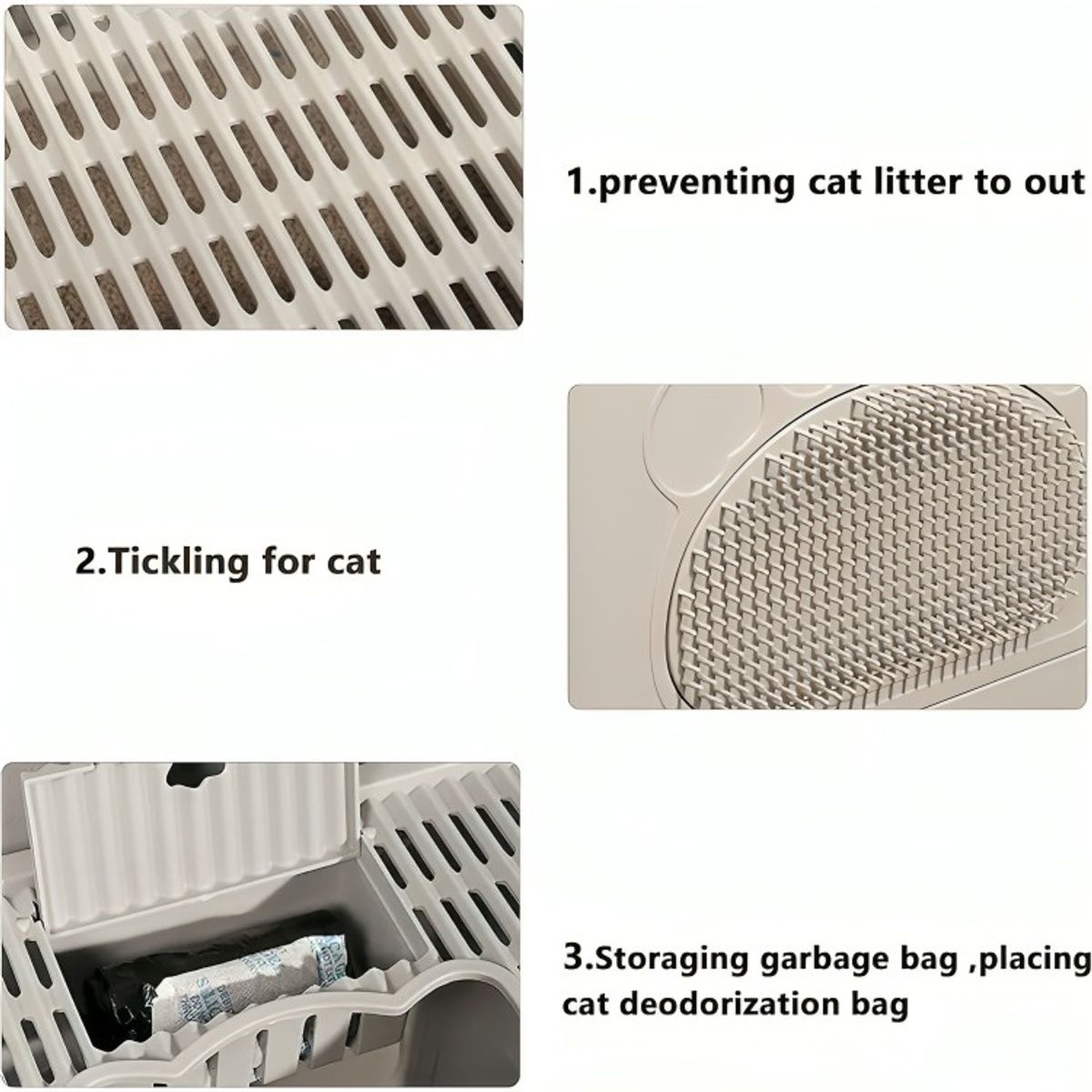 GENERICO - Arenero Cerrado Gatos Cupula Baño Sanitario Xl Base Movil