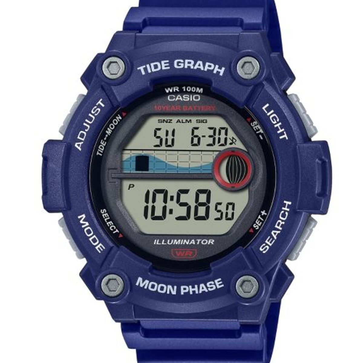 CASIO - reloj casio ws1300h-2av hombre deportivo grafico mareas