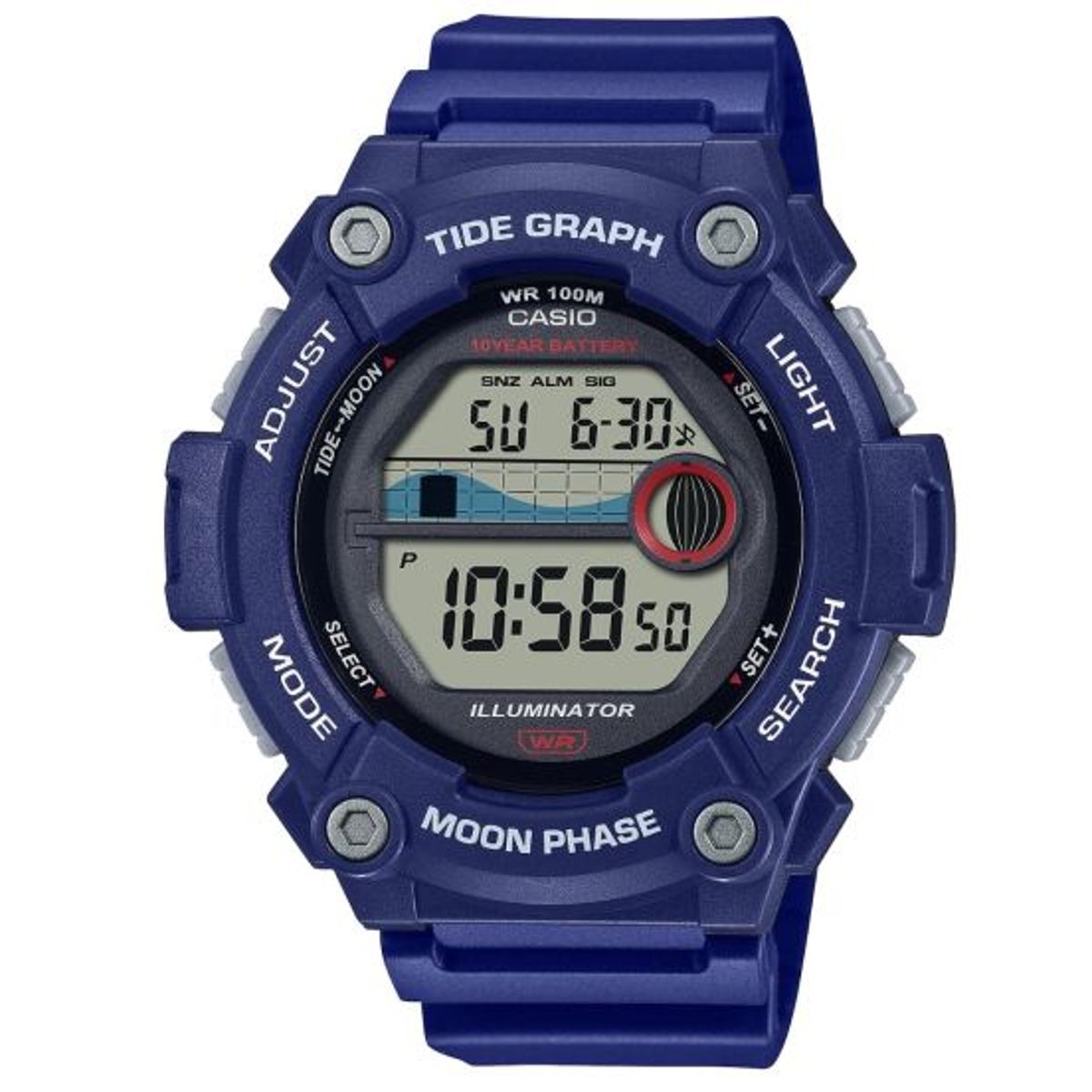 CASIO - reloj casio ws1300h-2av hombre deportivo grafico mareas