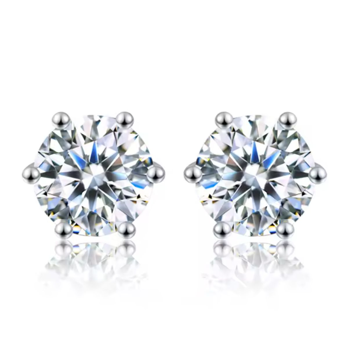 GENERICO - Pendientes de Plata 925 de moissanita con certificado