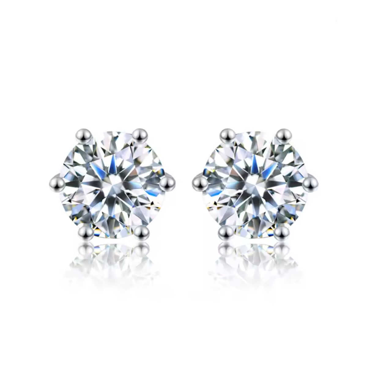 GENERICO - Pendientes de Plata 925 de moissanita con certificado