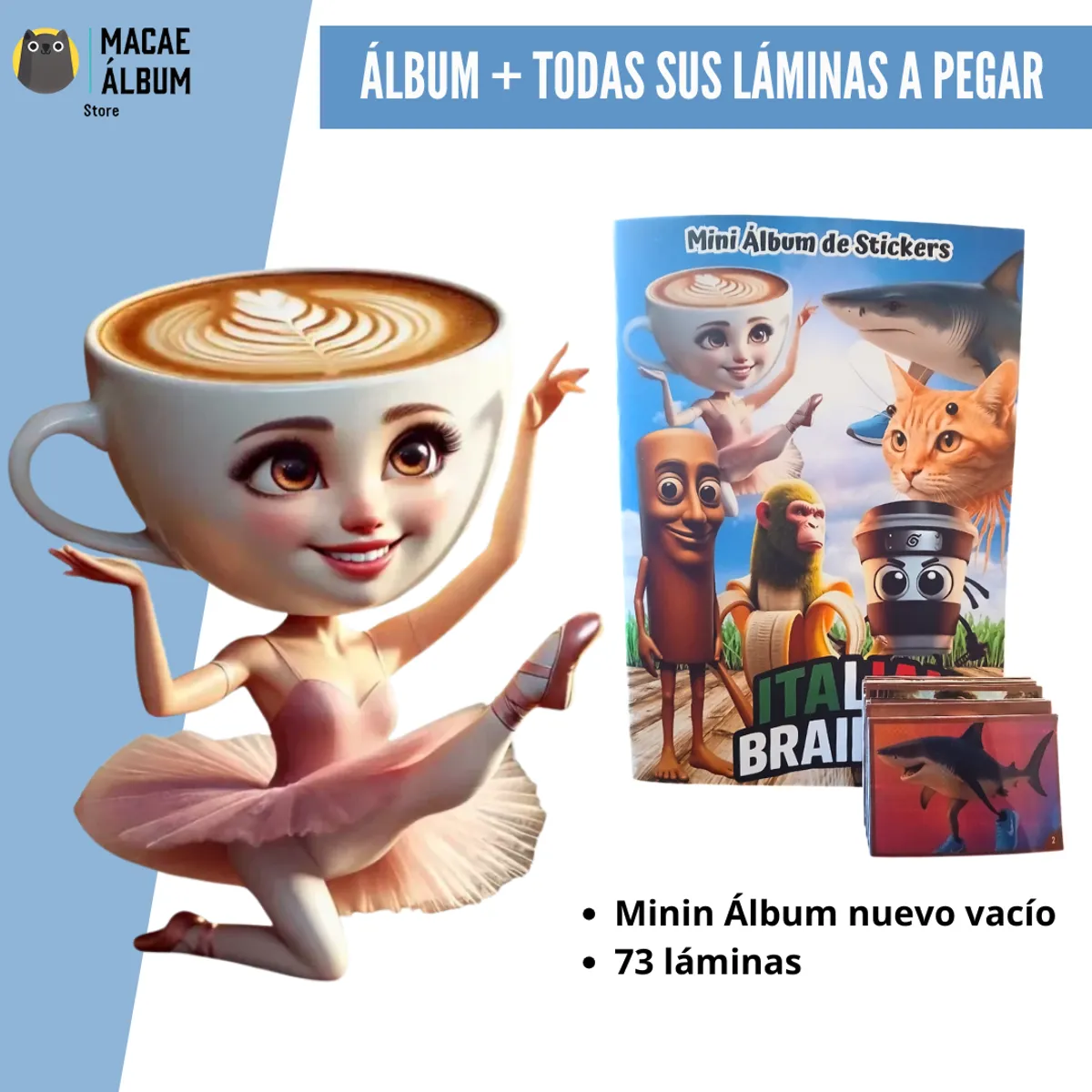 GENERICO - Mini Álbum Italian Brainrot + Todas Sus Láminas A Pegar