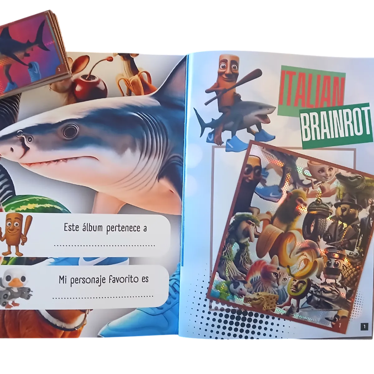 GENERICO - Mini Álbum Italian Brainrot + Todas Sus Láminas A Pegar