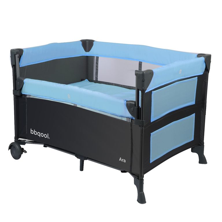 Cuna Playard Colecho Ara Azul + Colchon de Espuma Azul claro