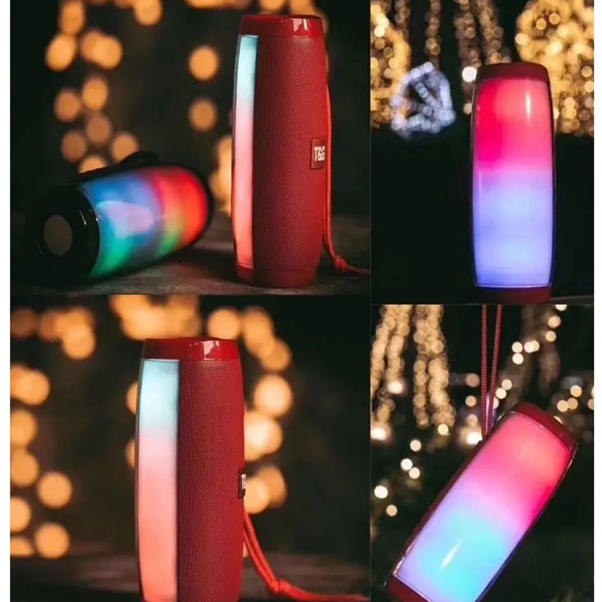 GENERICO - Parlante Portátil Bluetooth Altavoces inalámbricos Waterproof Luz LED