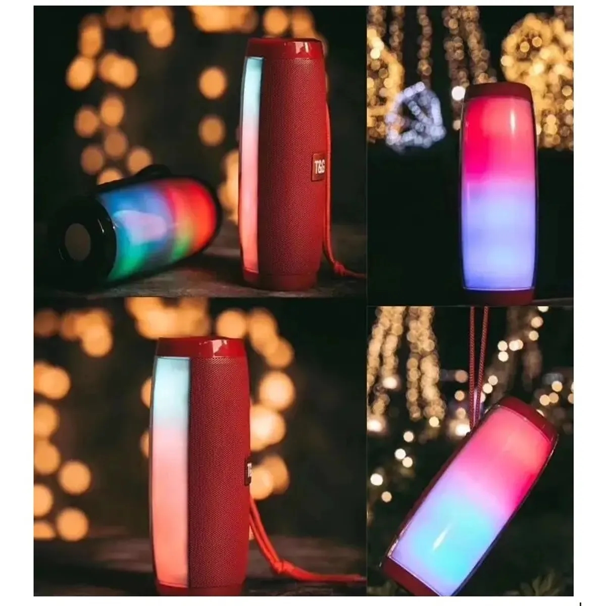 GENERICO - Parlante Portátil Bluetooth Altavoces inalámbricos Waterproof Luz LED