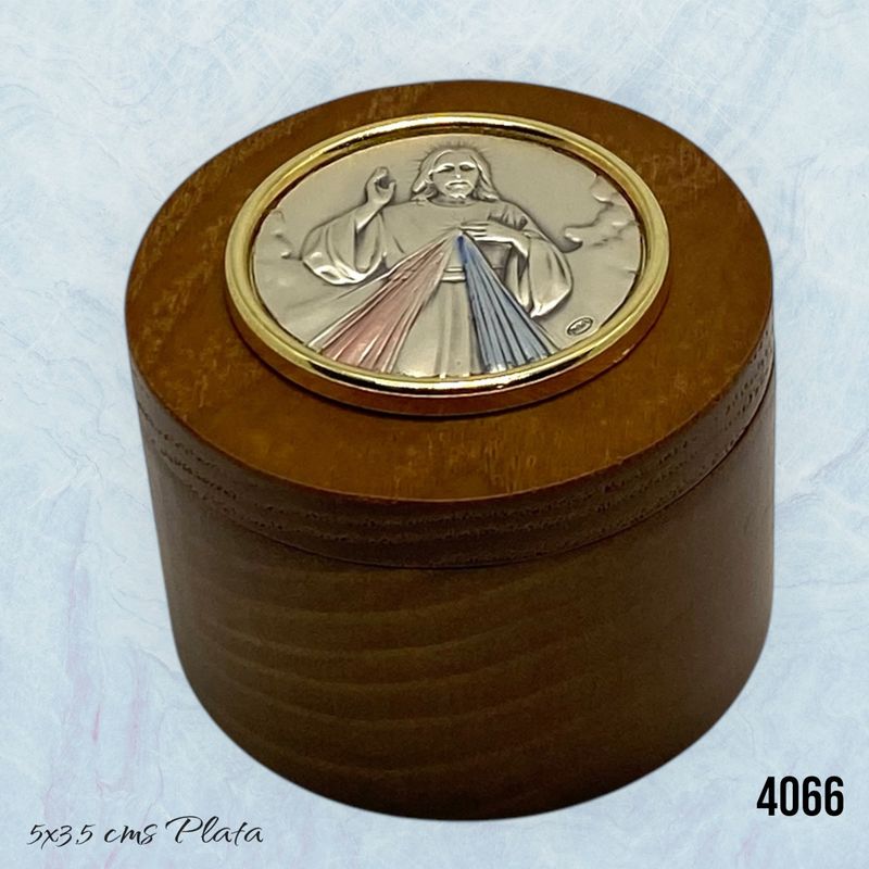 GENERICO - Joyero  Caja porta rosario de Madera de nogal y Plata 925