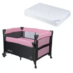 BBQOOL - Cuna Playard Colecho Ara Pink + Colchón de Espuma