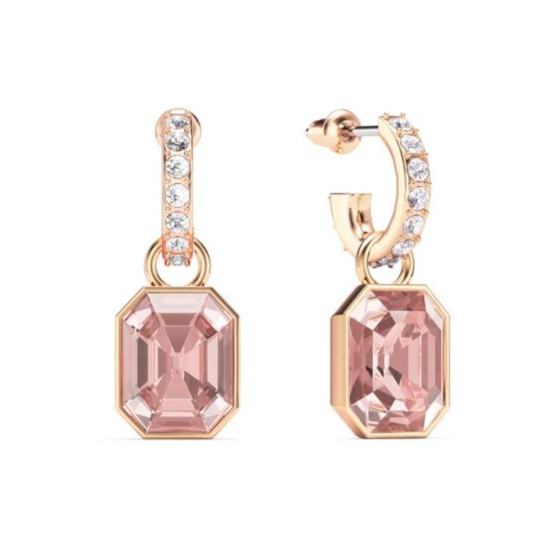 BLOOM CRYSTAL - Aros Colgantes Eternity & Octagon Rosa Vintage