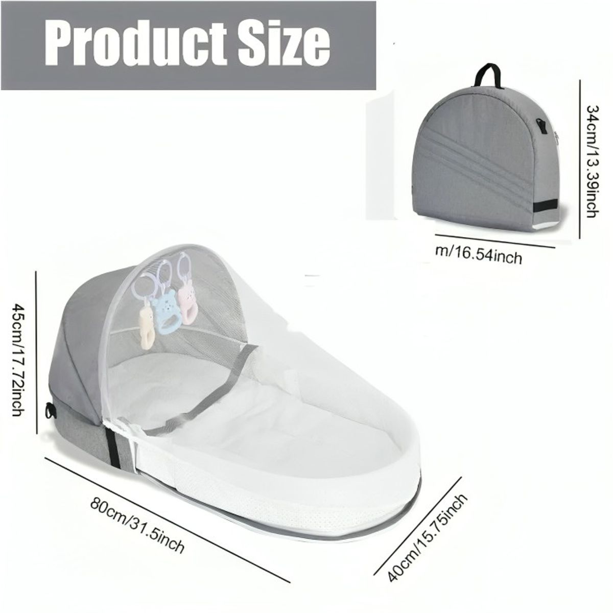 GENERICO - Cama Moisés Para Bebé Portátil Plegable Con Mosquitera