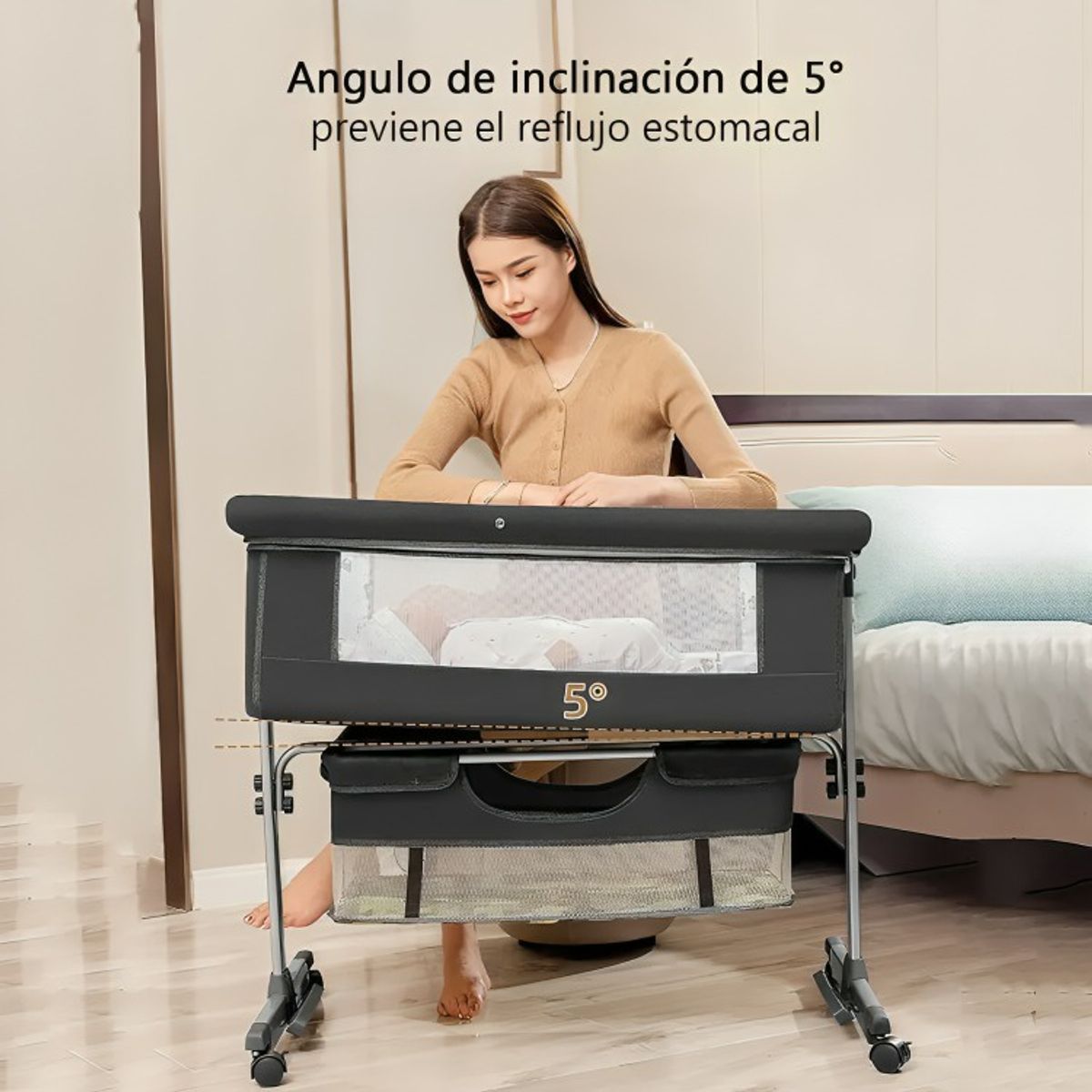 GENERICO - Cuna Colecho Para Bebé Con Mosquitero Mudador Confortable