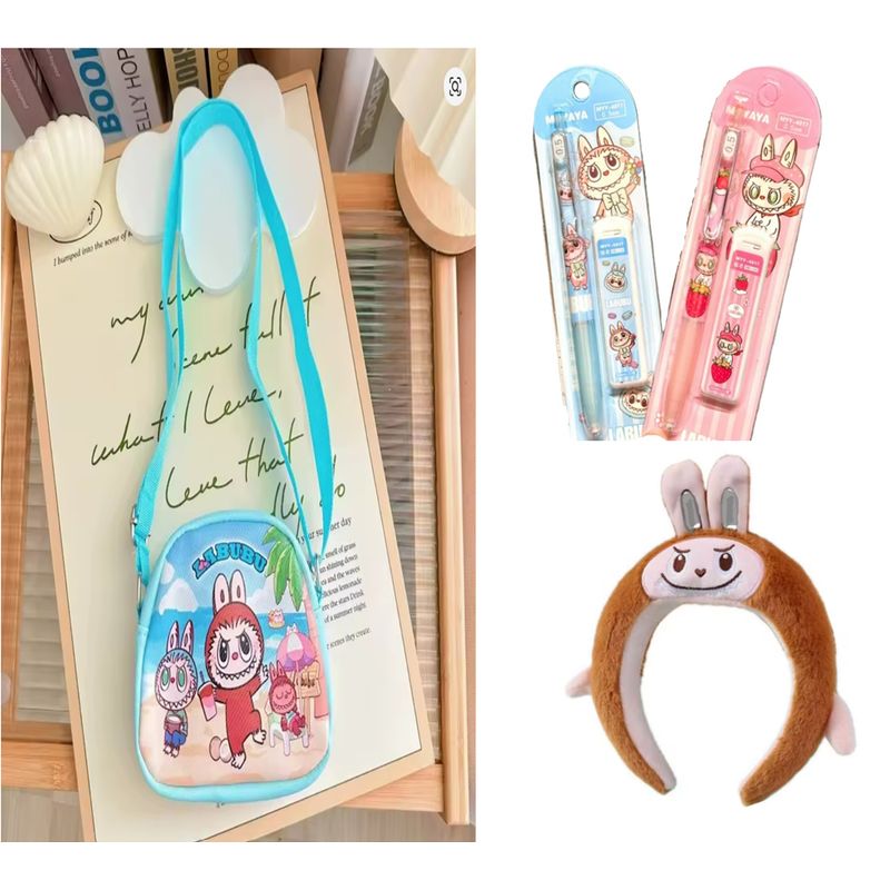 GENERICO - Set Labubu Bolso Cintillo e Lapiz porta minas