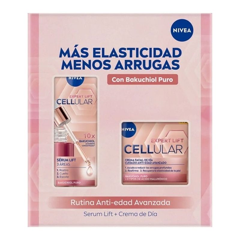 NIVEA - Pack Rutina Cellular Expert Lift Crema Día Y Serum Nivea