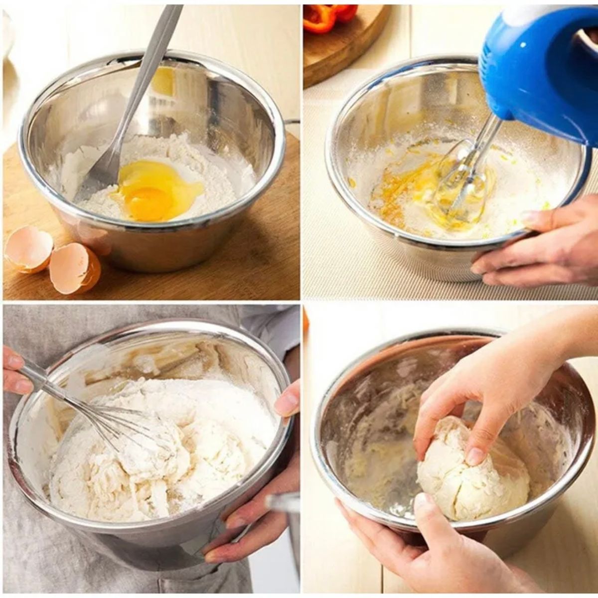 WOLFEN - Set 3 Bowl Profundo 18/20/24 cm Acero Inoxidable