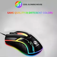 GENERICO - Mouse Li Magnesium S1 Luminoso Con Cable Para Pc Negro