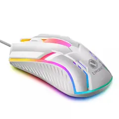 GENERICO - Mouse Li Magnesium S1 Luminoso Con Cable Para Pc Blanco
