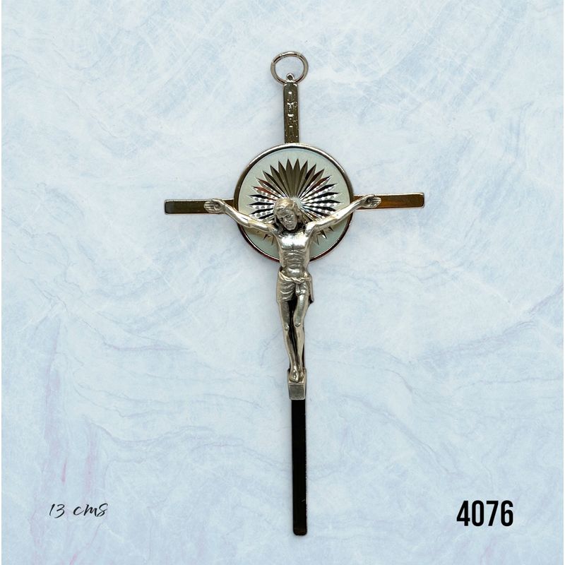 GENERICO - Crucifijo Italiano Metal Argentato de  13 Cms