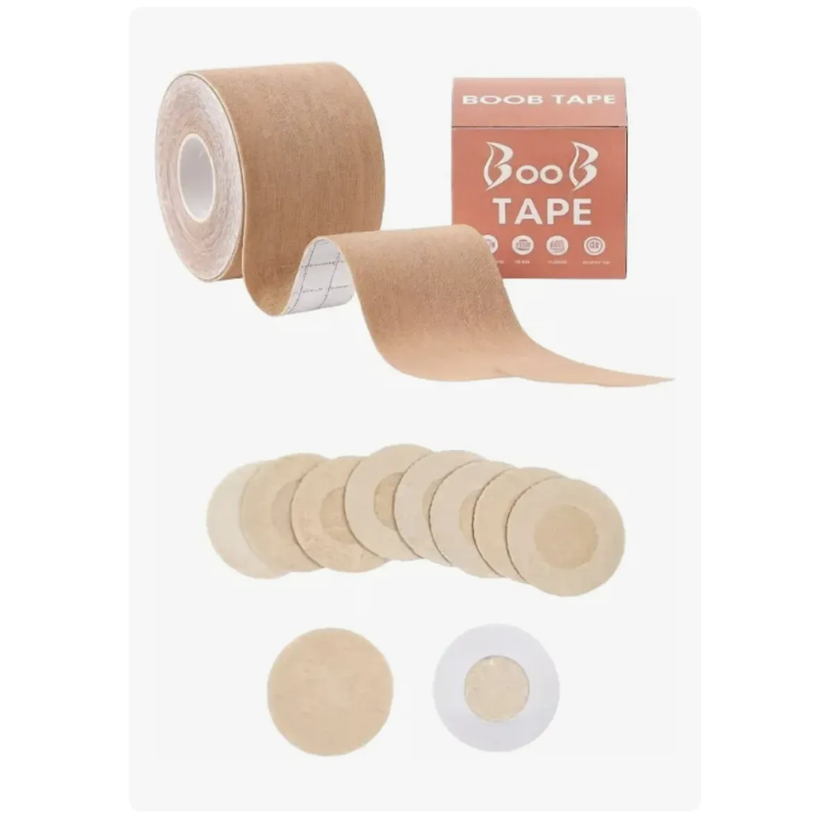 GENERICO - Boob Tape Cinta Levanta Busto 5cm + 5 Cubre Pezón Adhesivo
