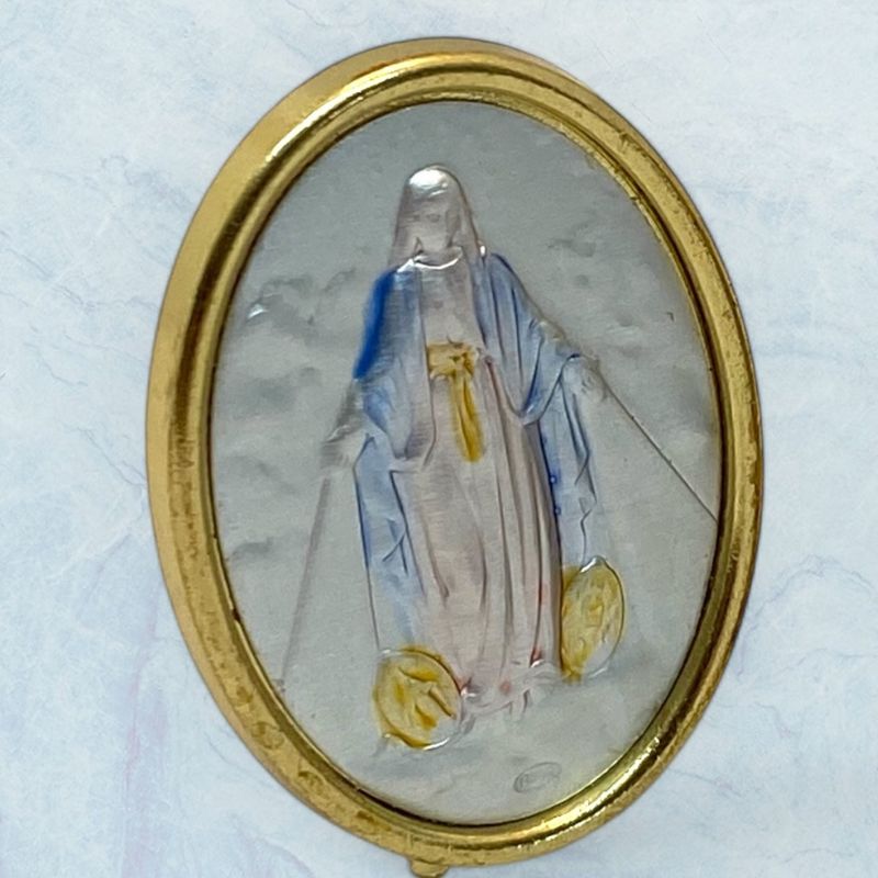 GENERICO - Cuadro de plata Italiano de La Virgen Milagrosa