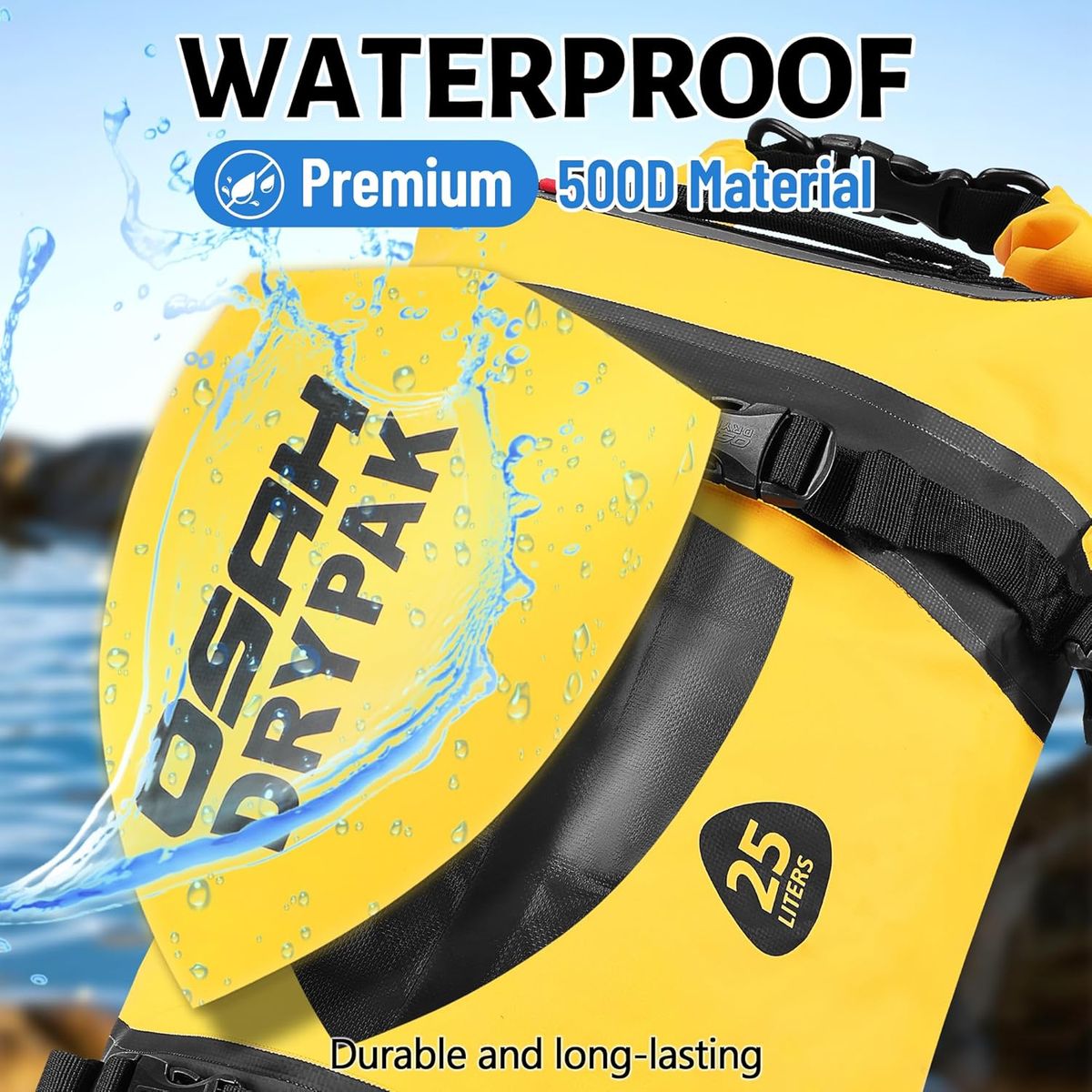 OSAH DRYPAK - Bolso seco impermeable 25 litros - Motocicleta con Amarras