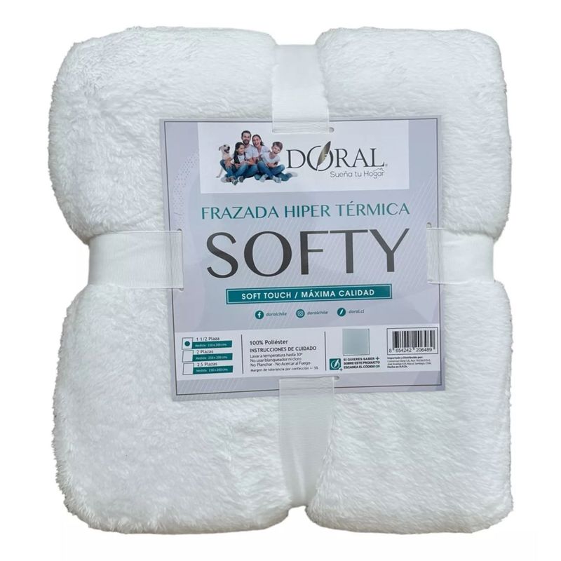 DORAL - Frazada Softy Lisa 1.5 Plazas Colores Claros - SC