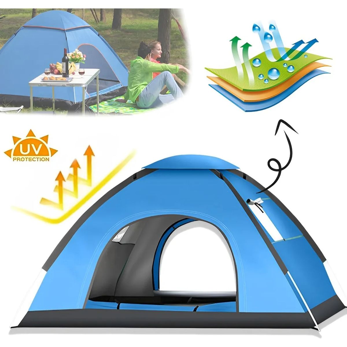 EDWINAYY - Carpa Paraviento De Playa Adventure Con 4personas