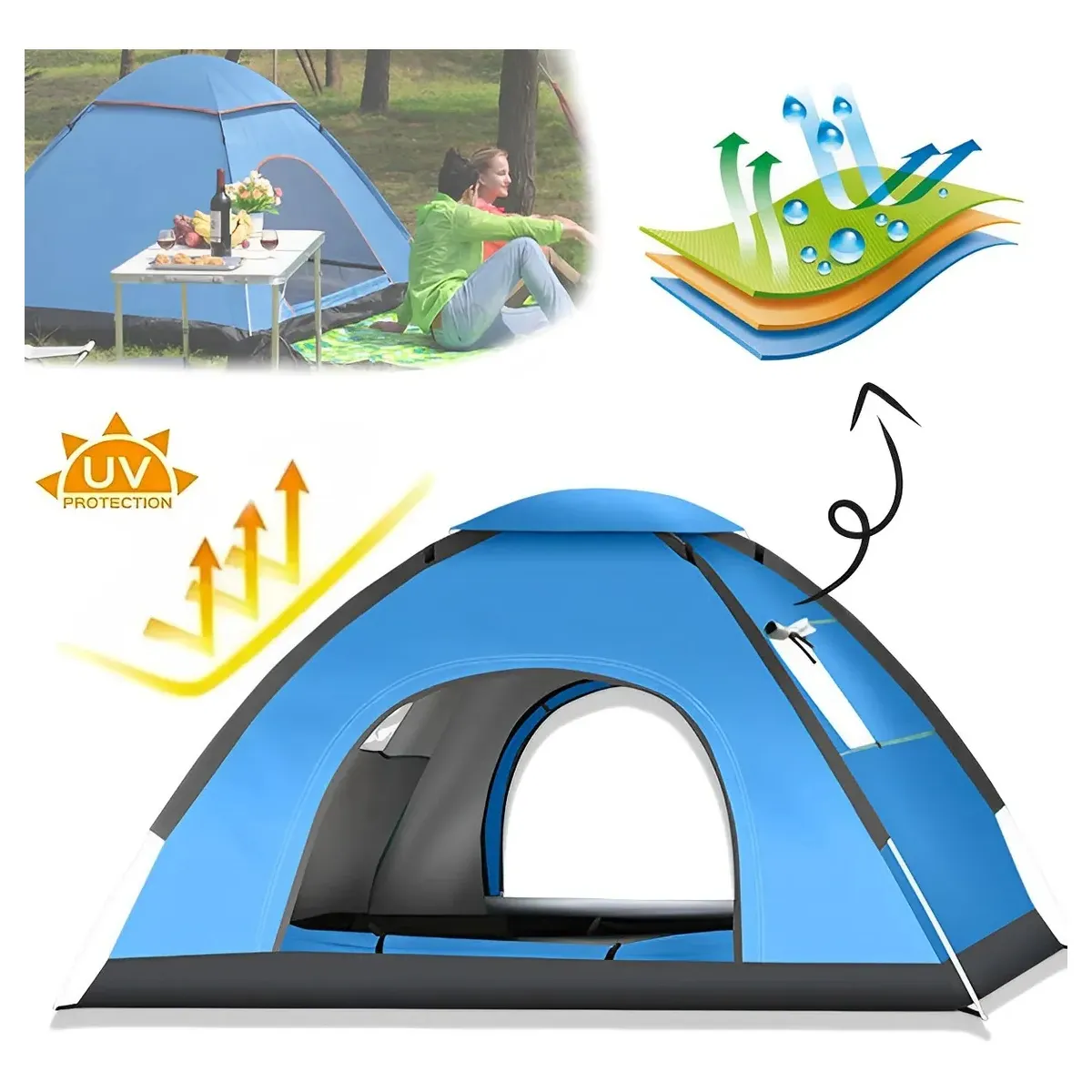 EDWINAYY - Carpa Paraviento De Playa Adventure Con 4personas